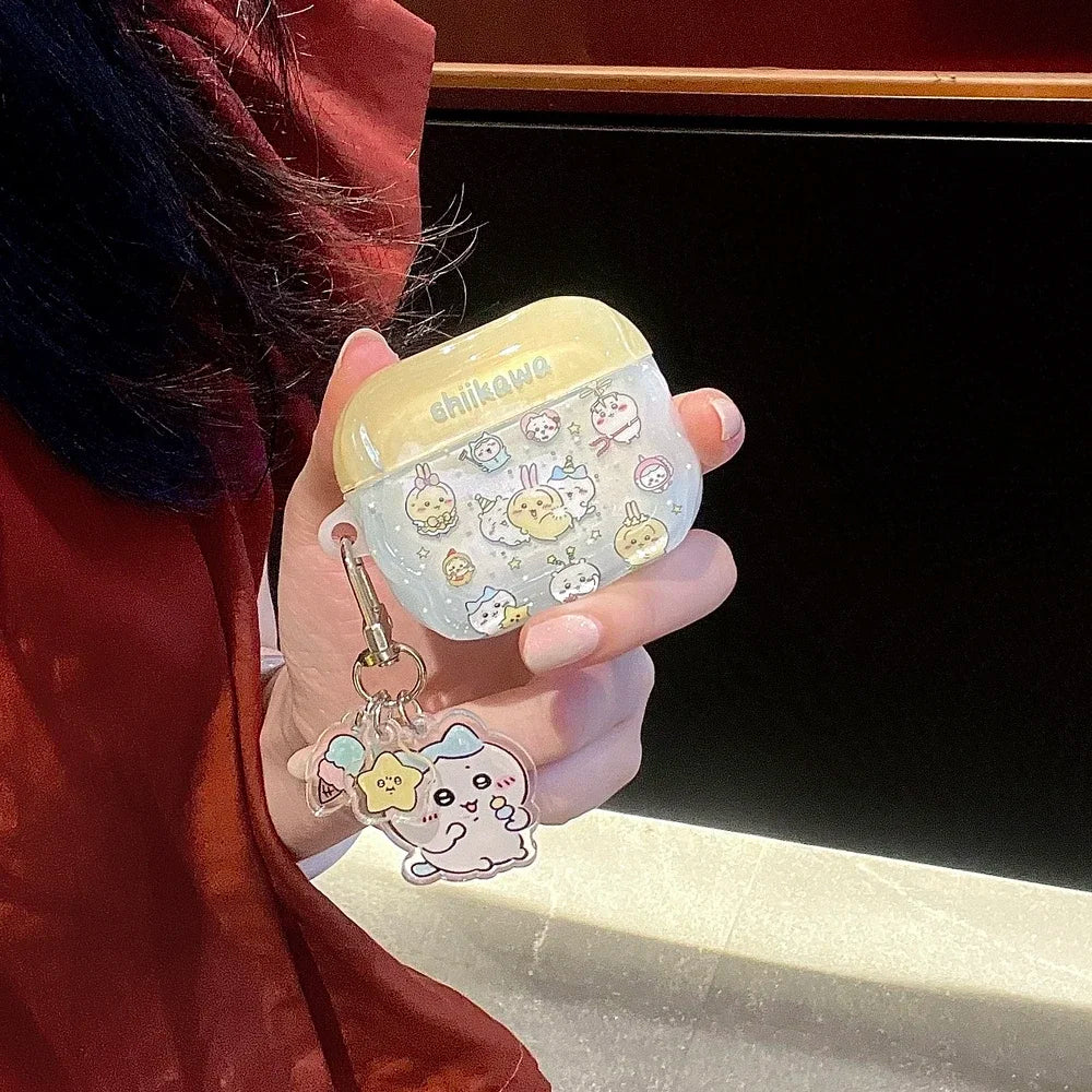 Cute Cartoon Anime Chiikawa Earphone Case For Airpods 4 2 3 1 Pro 3 2 Wireless Bluetooth Headset Protective Cover With Pendant