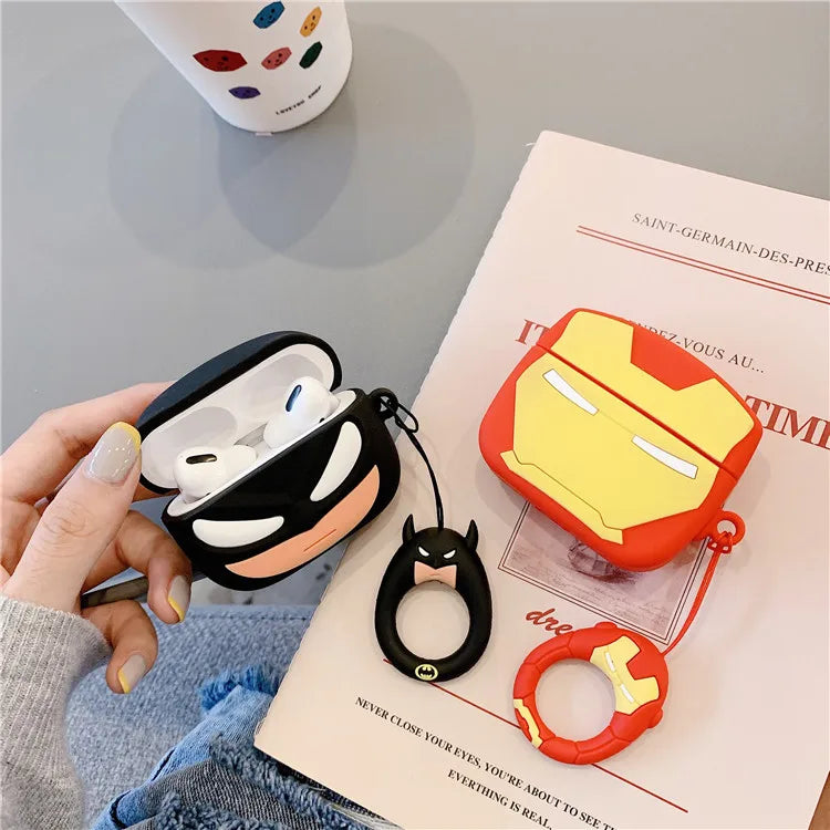 Batman For Airpods Pro 2 Case,3D Cartoon Silicone Shockproof Earphone Cover For Airpods 4 3 2 1 Case Cover Funda Kids Boys