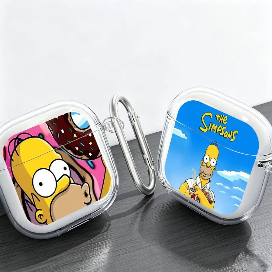 Clear Earphone Cases Cover Case For Airpods 5 1 4 Pro3 Pro2 2 Pro 3 Cartoon S-Simpsons