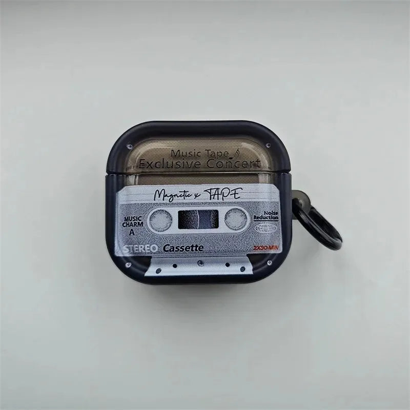 Tape Radio Retro Case For Airpods 4 3 2 1 Headphones Protective Case For AirPods Pro 2 Cover Headphone Cover Cases with Hook