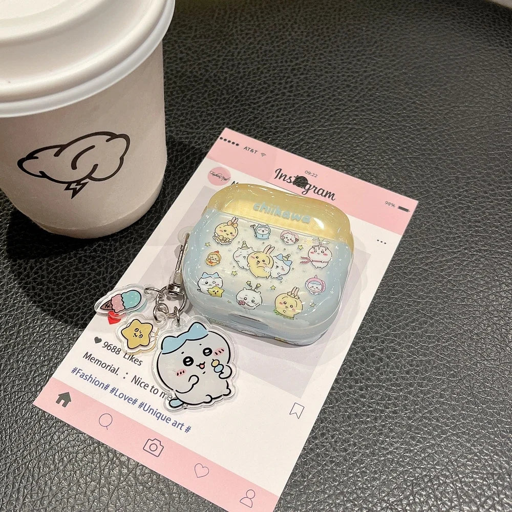 Cute Cartoon Anime Chiikawa Earphone Case For Airpods 4 2 3 1 Pro 3 2 Wireless Bluetooth Headset Protective Cover With Pendant