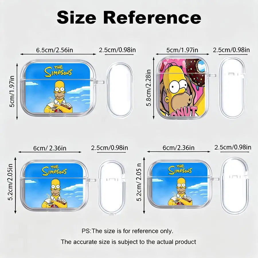Clear Earphone Cases Cover Case For Airpods 5 1 4 Pro3 Pro2 2 Pro 3 Cartoon S-Simpsons