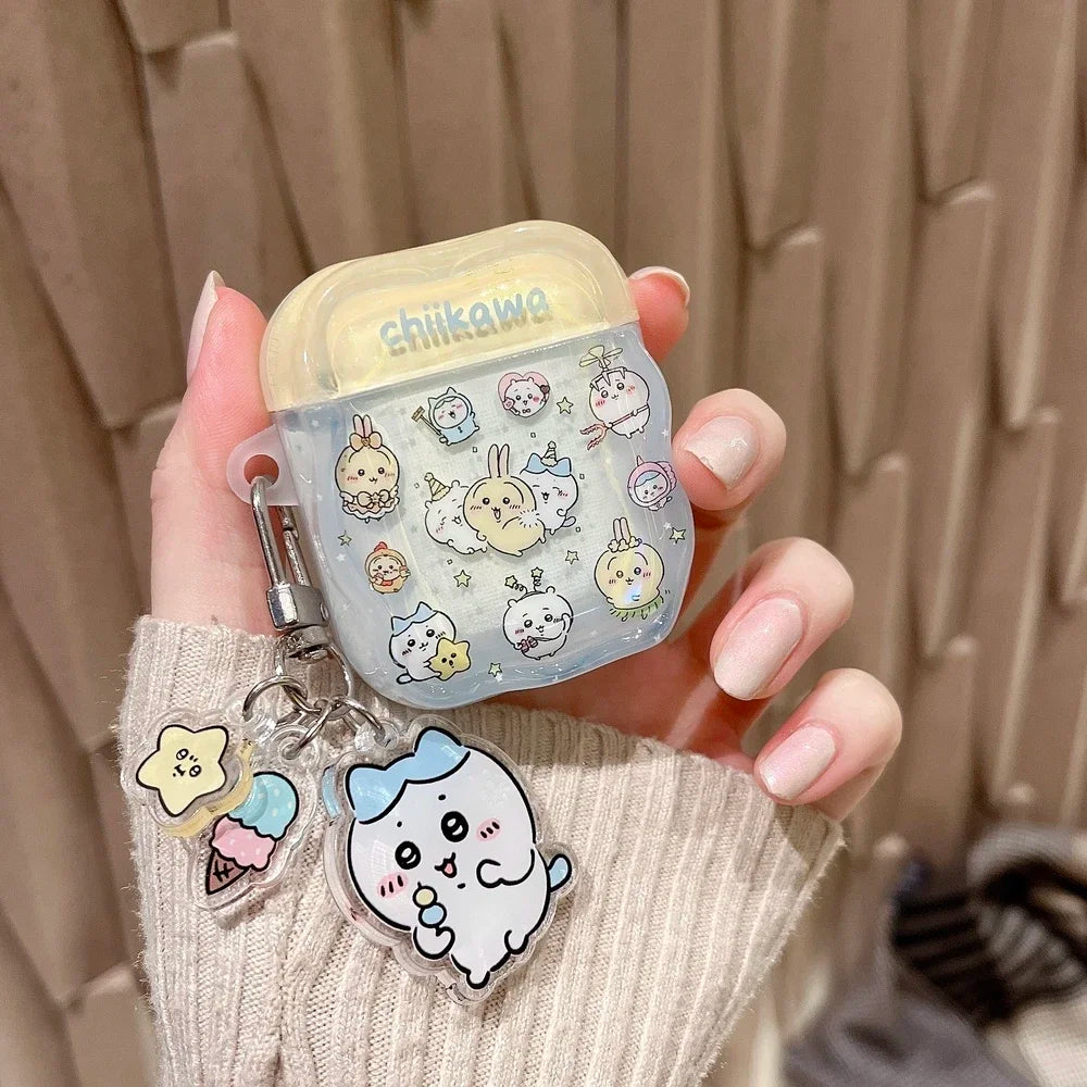 Cute Cartoon Anime Chiikawa Earphone Case For Airpods 4 2 3 1 Pro 3 2 Wireless Bluetooth Headset Protective Cover With Pendant