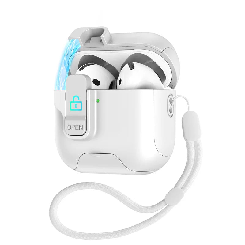 Luxury Fashion Earphone Protective Case for Airpods pro 2 3 4 with Magnetic Design Safety Catch Bottom Stand And Hook