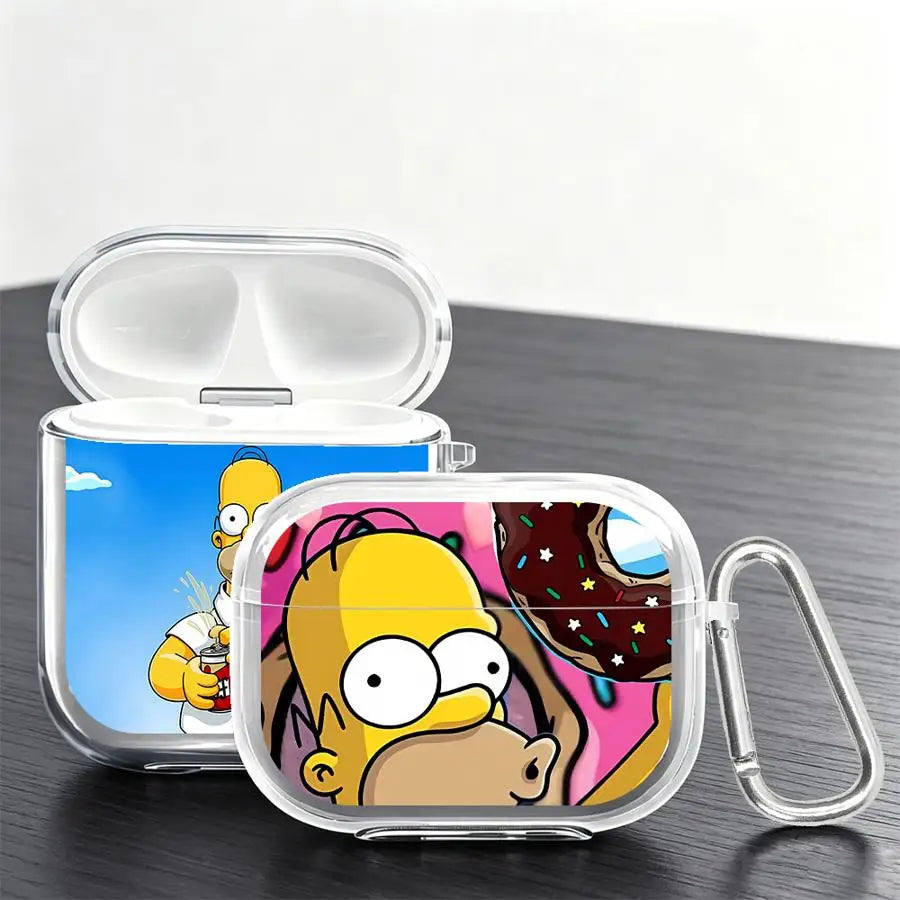 Clear Earphone Cases Cover Case For Airpods 5 1 4 Pro3 Pro2 2 Pro 3 Cartoon S-Simpsons