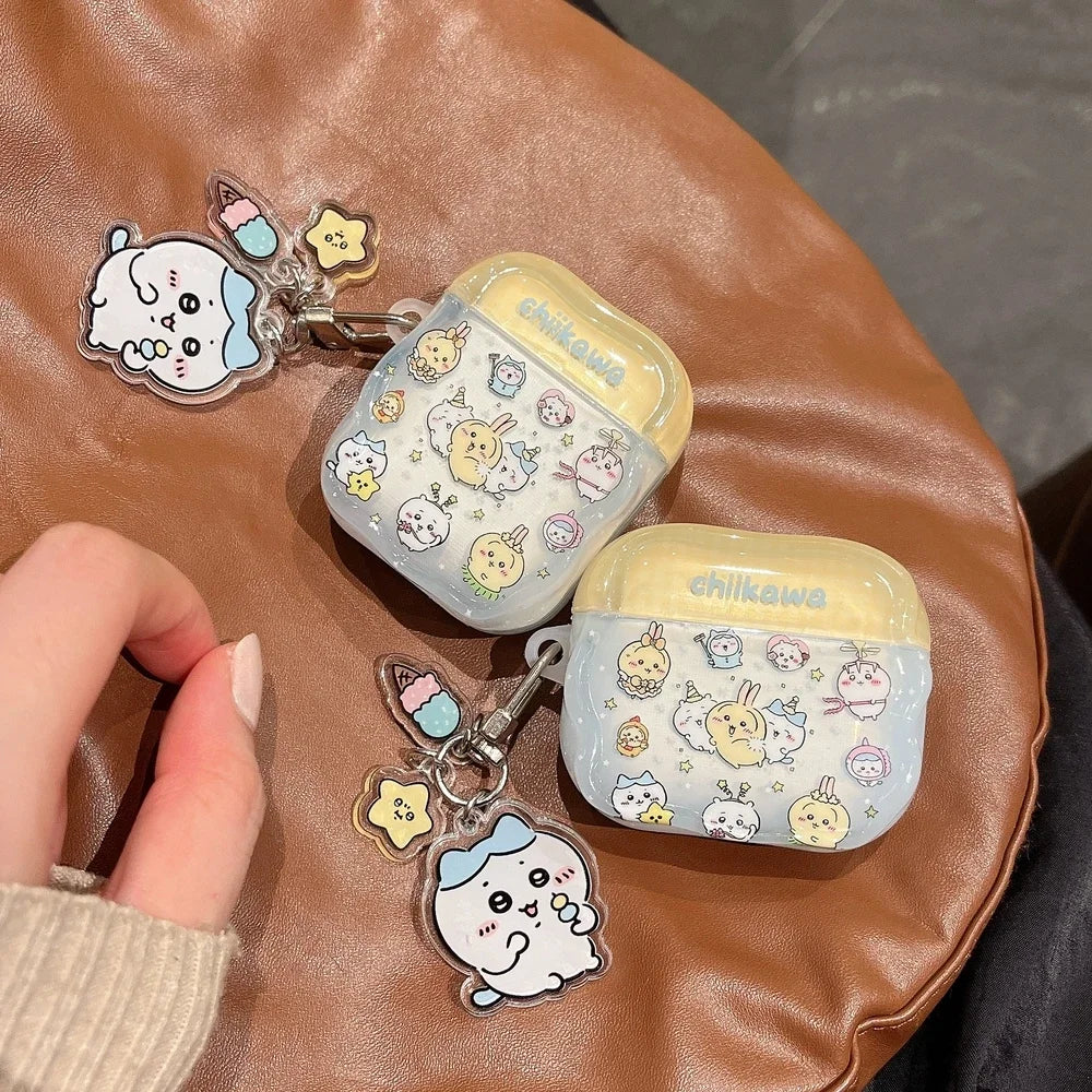 Cute Cartoon Anime Chiikawa Earphone Case For Airpods 4 2 3 1 Pro 3 2 Wireless Bluetooth Headset Protective Cover With Pendant