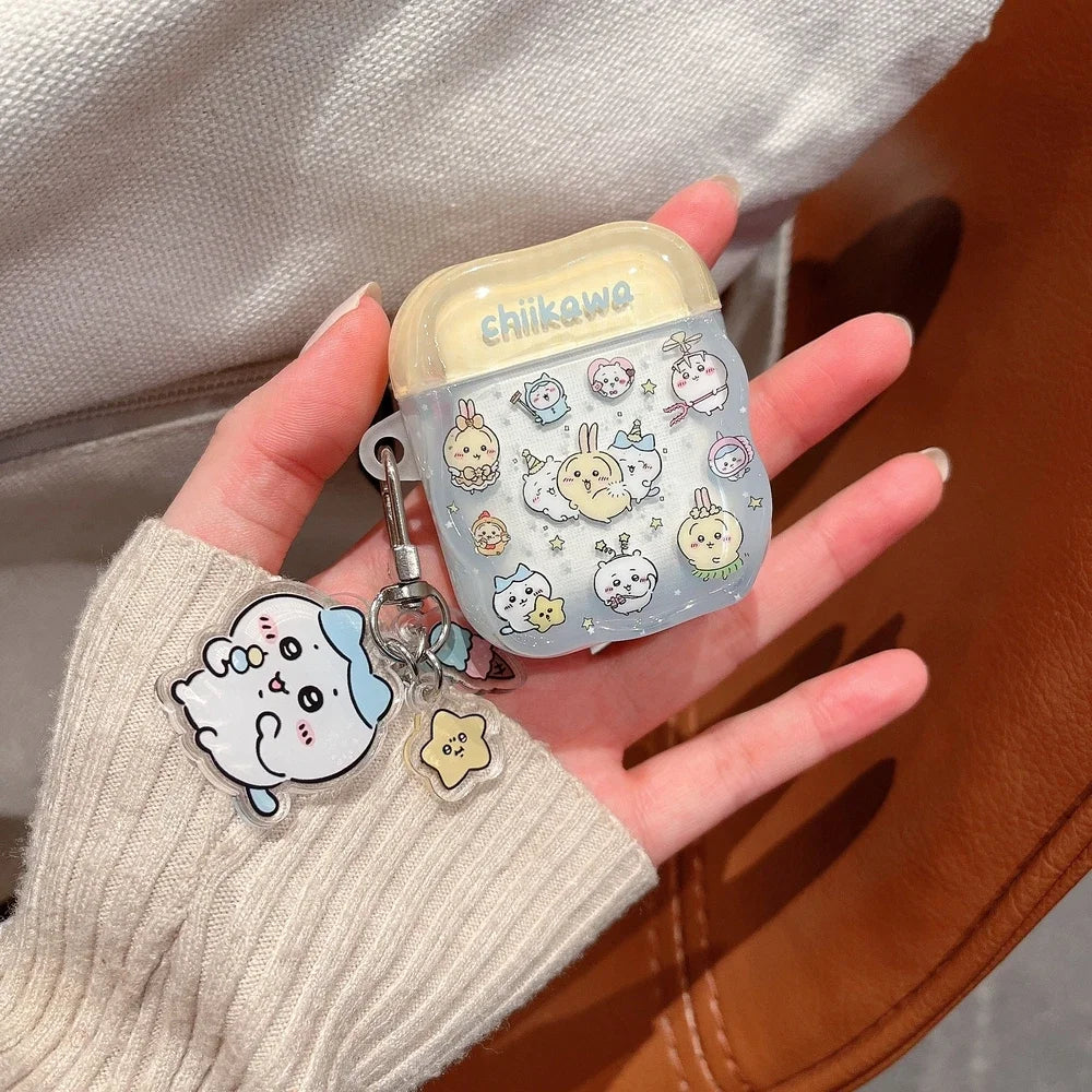 Cute Cartoon Anime Chiikawa Earphone Case For Airpods 4 2 3 1 Pro 3 2 Wireless Bluetooth Headset Protective Cover With Pendant
