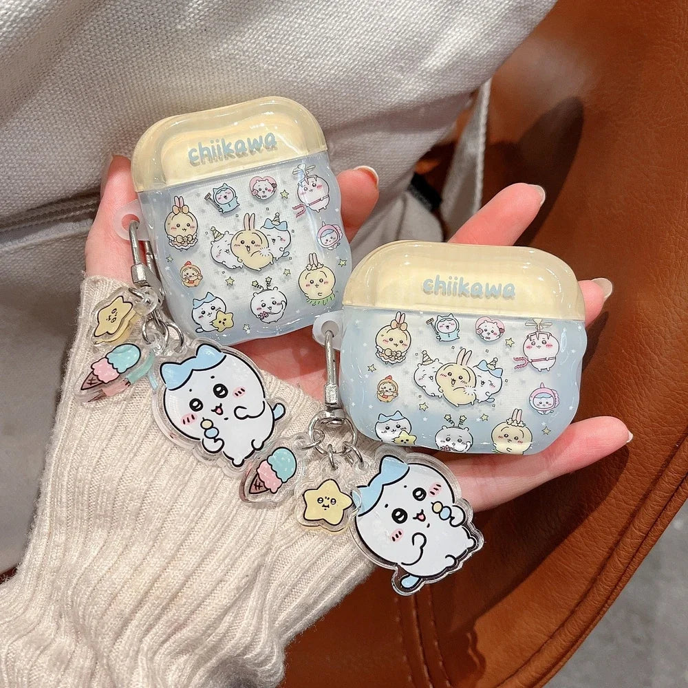 Cute Cartoon Anime Chiikawa Earphone Case For Airpods 4 2 3 1 Pro 3 2 Wireless Bluetooth Headset Protective Cover With Pendant