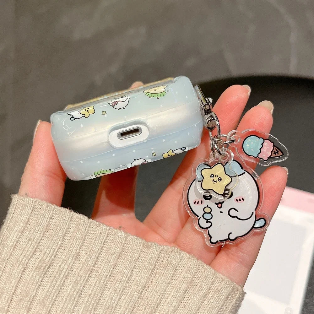 Cute Cartoon Anime Chiikawa Earphone Case For Airpods 4 2 3 1 Pro 3 2 Wireless Bluetooth Headset Protective Cover With Pendant