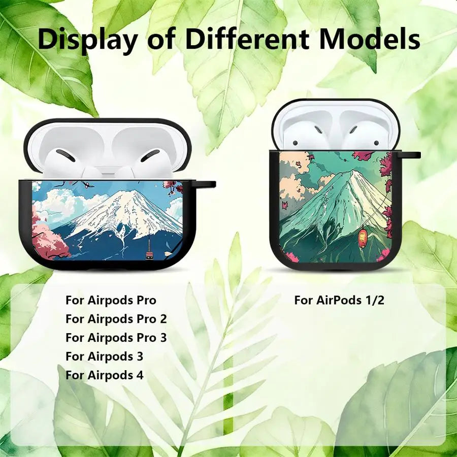 Case For Airpods 1 2 Pro2 Pro3 3 Pro 4 Earphone Cases Cover Japanese Scenery