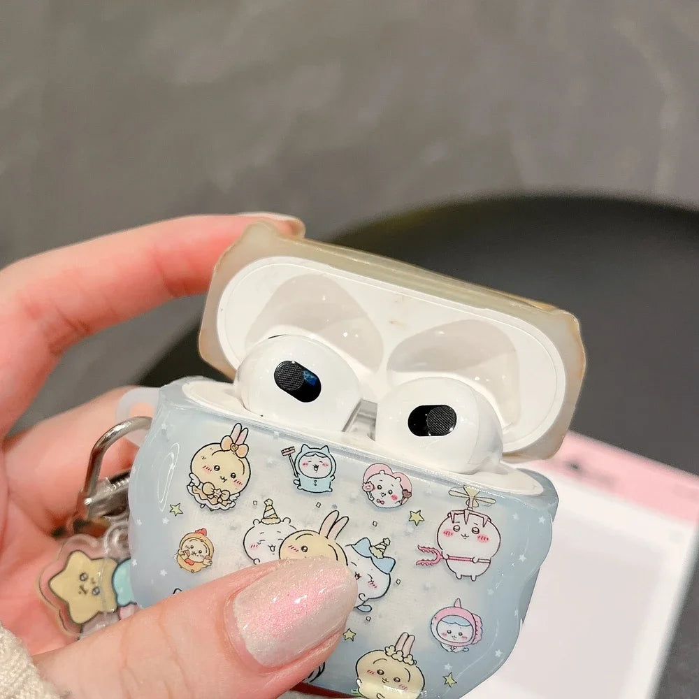 Cute Cartoon Anime Chiikawa Earphone Case For Airpods 4 2 3 1 Pro 3 2 Wireless Bluetooth Headset Protective Cover With Pendant