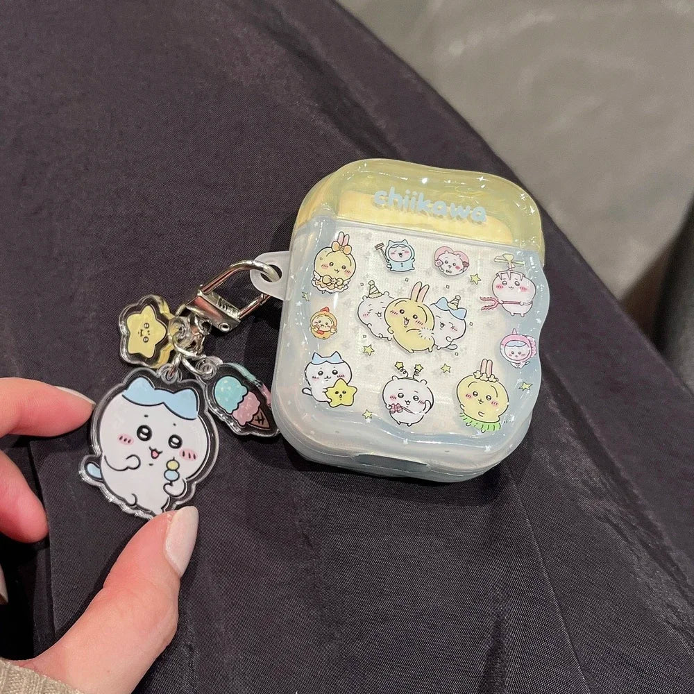 Cute Cartoon Anime Chiikawa Earphone Case For Airpods 4 2 3 1 Pro 3 2 Wireless Bluetooth Headset Protective Cover With Pendant