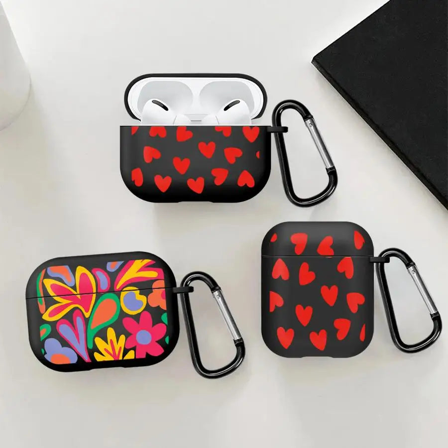Earphone Cases Cover Case For Airpods Pro2 Pro Pro3 3 1 4 2 Cartoon Flower Love Heart